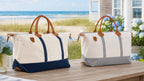 The Double Duffle in Navy & Light Gray- GALE STUDIO