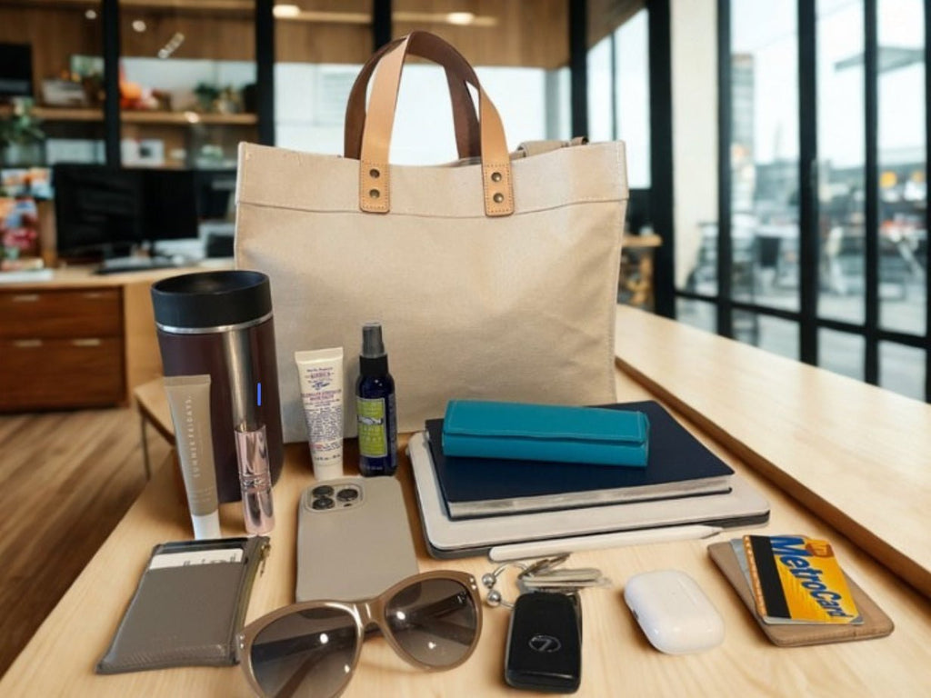 THE COMMUTER BUNDLE, Premium 100% Cotton Canvas Commuter Tote with Accessories Pouch & Strap - GALE STUDIO - Bags & Wallets -