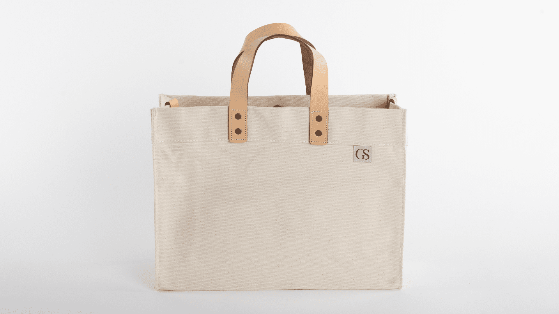 THE COMMUTER TOTE, 100% Cotton Canvas Tote with Genuine Leather Handles and Removable Strap - GALE STUDIO - Bags & Wallets -
