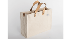 THE COMMUTER TOTE, 100% Cotton Canvas Tote with Genuine Leather Handles and Removable Strap - GALE STUDIO - Bags & Wallets -