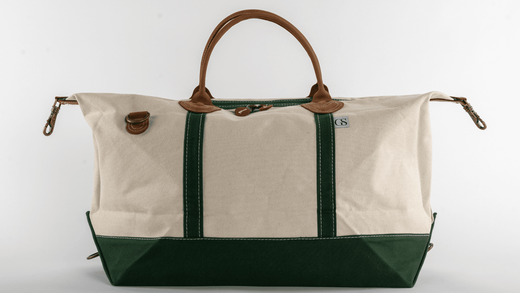 THE UPSTATE DUFFLE, 100% Cotton Canvas & Genuine Leather Duffle with Removable Strap - GALE STUDIO - Bags & Wallets -