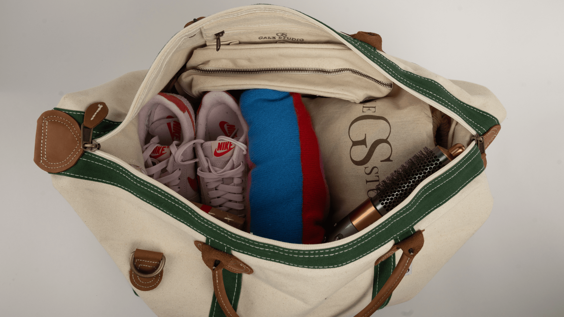 THE UPSTATE DUFFLE, 100% Cotton Canvas & Genuine Leather Duffle with Removable Strap - GALE STUDIO - Bags & Wallets -