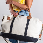 THE UPSTATE DUFFLE, 100% Cotton Canvas & Genuine Leather Duffle with Removable Strap - GALE STUDIO - Bags & Wallets -