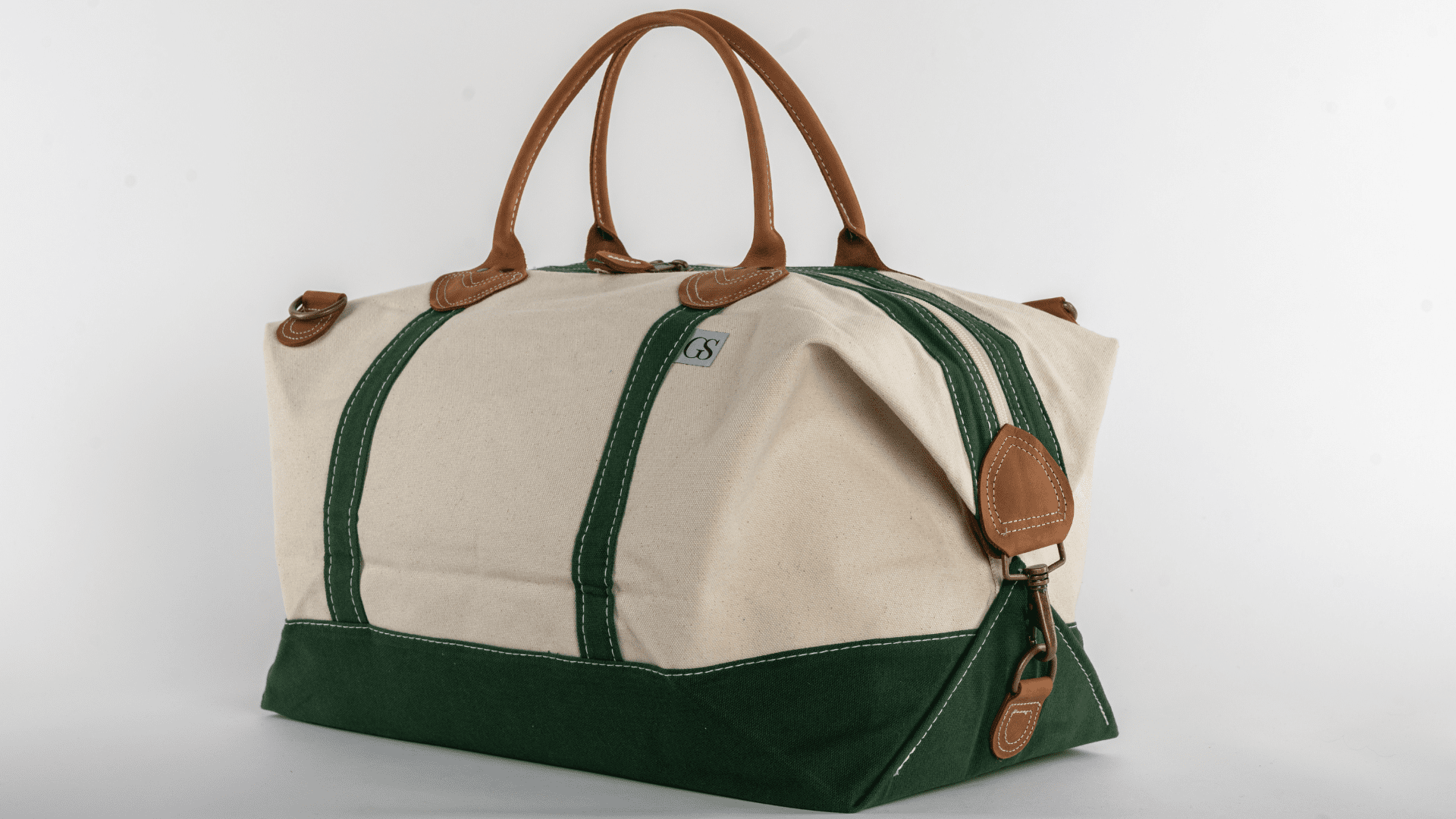 THE UPSTATE DUFFLE, 100% Cotton Canvas & Genuine Leather Duffle with Removable Strap - GALE STUDIO - Bags & Wallets -