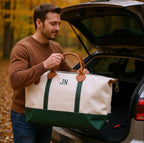 THE UPSTATE DUFFLE, 100% Cotton Canvas & Genuine Leather Duffle with Removable Strap - GALE STUDIO - Bags & Wallets -