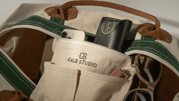 THE UPSTATE DUFFLE, 100% Cotton Canvas & Genuine Leather Duffle with Removable Strap - GALE STUDIO - Bags & Wallets -