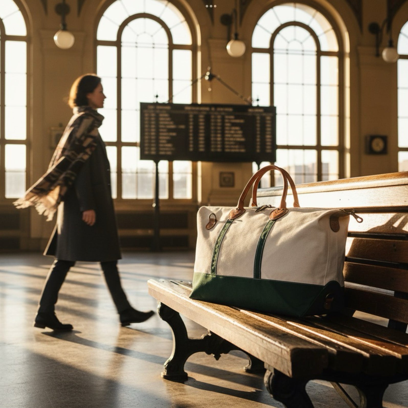 THE UPSTATE DUFFLE, 100% Cotton Canvas & Genuine Leather Duffle with Removable Strap - GALE STUDIO - Bags & Wallets -