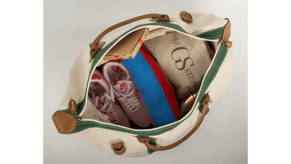 THE UPSTATE DUFFLE, 100% Cotton Canvas & Genuine Leather Duffle with Removable Strap - GALE STUDIO - Bags & Wallets -